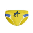 thumbnail image 4 of Wyobmus Men's Low Rise Swimsuits Bikini Swimming Briefs Swimwear With Adjustable Drawstring Solid Color Fitness Beach Shorts A-Yellow, 4 of 5