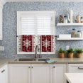 thumbnail image 6 of Christmas Snowflake Kitchen Curtains and Valances Set, Red Beige Buffalo Plaid Winter Snow Rod Pocket Window Valance 18 Inch Window Curtain Panels for Living Room Bedroom Laundry, 27.5x24in, 3 Pieces, 6 of 7