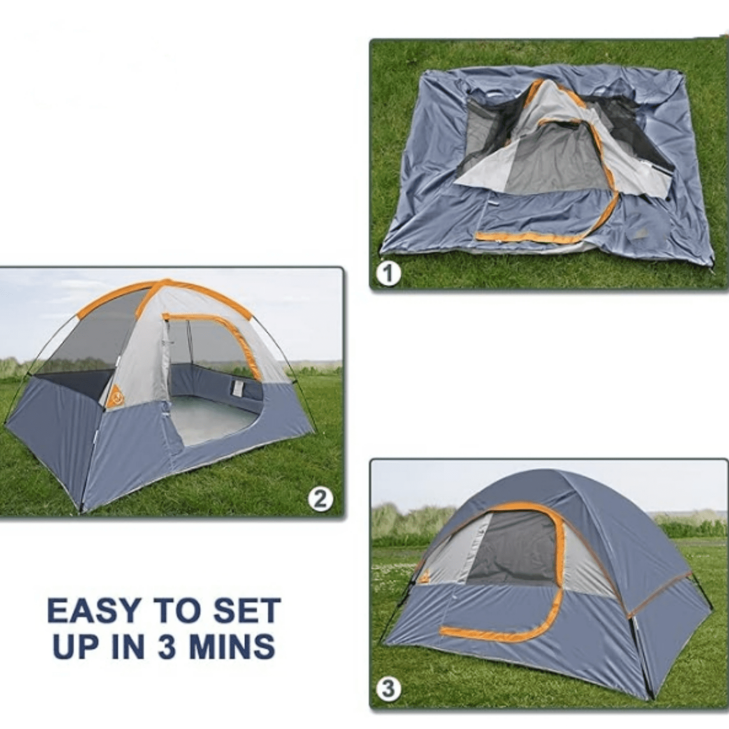 Camping Tent 2 Person, Waterproof Windproof Tent with Rainfly Easy Set up-Portable Dome Tents for Camping…