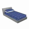 thumbnail image 3 of Ambesonne Abstract Fitted Sheet & Pillow Sham Set, Geometric Mosaics, Queen, Orange Yellow and Blue, 3 of 3
