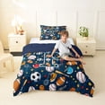 thumbnail image 4 of Erosebridal Soccer Football Sport Twin Comforter Sets,Letter P Monogrammed Bedding Set For Boys Kids,Reversible navy blue,2 Pieces, 4 of 7