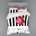 thumbnail image 2 of Ambesonne Modern Bedding Set 3 Pcs, Red Rose on the Piano, Twin, Pink Black White, 2 of 3