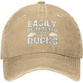 thumbnail image 1 of Easily Distracted by Rocks Hat for Men Women Funny Dad Tracker Hat Baseball Cap, 1 of 8