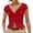Red, variant on Women's Button Up Ribbed Short Sleeve Cardigan Pure Color T Shirt Women's Casual Shirts Yellow S