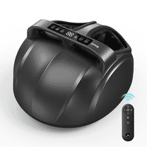 Foot Massager with Heat, Caveen Electric Shiatsu Feet Massage Machine with 3 Vibrations&9 Intensities, 6 Timing Options, Up to Size 13, Grey