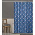 thumbnail image 5 of S4Sassy Blue Floral Damask Floral Printed Bathroom Curtain Waterproof Shower Drapes-60 x 75 Inch, 5 of 6