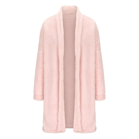 BLVB Women's Long Sleeve Soft Sweater Open Front Fuzzy Fleece Cardigans Plush Cozy Fall Winter Lightweight Outwear Coat