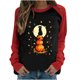 thumbnail image 1 of Moda mujer primavera patchwork impreso manga larga cuello redondo casual tee tops Pompotops FGAJ4798, 1 of 5