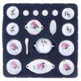thumbnail image 1 of Juego de tazas de té de porcelana en miniatura para casa de muñecas a escala 1:12, exquisitos accesorios decorativos para la cocina de la casa de muñecas., 1 of 14