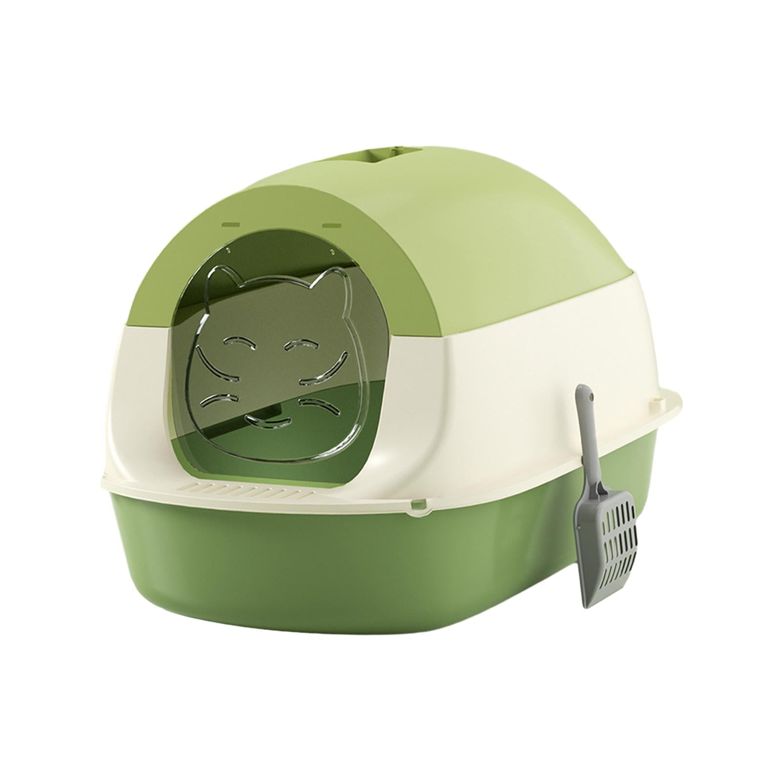 Bvdfgk Hooded Cat Litter Box Enclosed Cat Litter Box Easy to Clean Pet Supplies Sandbox green