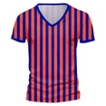 thumbnail image 2 of European Striped Men Casual Sports V Neck Short Sleeve Tennis T Shirt Comfortable Fitness Summer Trend Tee, 2 of 5