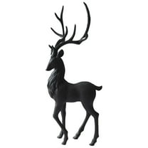 HIELLFQ Resin Reindeer Christmas Decorations-Elegant Black Reindeer Statues Office Table Living Room Decorations 13.7"