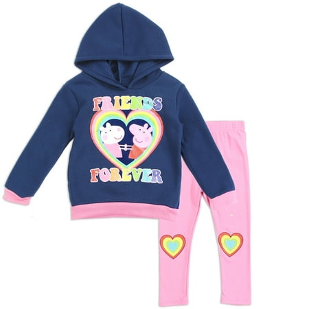 UPC: 0191159253680 | Peppa Pig Toddler Girl Outfits Fleece Hoodie and Legging Peppa Set 2PC
