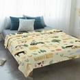 thumbnail image 4 of Cartoon Farmhouse Blanket Soft Cozy Warm Twin Blanket for Bed, Plush Fuzzy Flannel Fleece Blankets for Sofa, Cute Watercolor Cabin Animals Trees Yellow Throw Blankets for Couch Gifts, 60"x80", 4 of 9