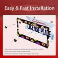 thumbnail image 6 of Evil Eyes License Plate Frame Colorful Psychedelic Eyes Print License Plate Funny Stainless Steel Rust-Proof Auto Parts Beautiful License Plate Cover Decoration Gifts Holes Screws Size 12.3" x 6.3", 6 of 14