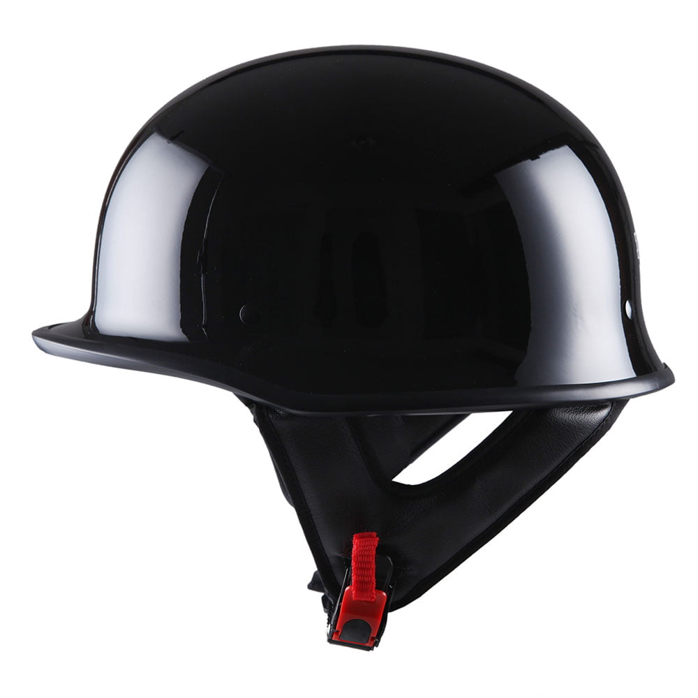 Baseball Cap Half Motorcycle Helmet DOT Approved Adult Vintage Motorcycle Half Helmet German Style Black for Men and Women Motorcycle Half Helmets 