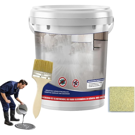 Epoxy Colored Sand Floor Paint, Forest Epoxy Floor Paint 35oz, High Gloss Marble Effect Epoxy Floors Coating Self Leveling For Indoor And Outdoor,Waterproof & Non-Slip
