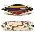 thumbnail image 2 of Balery Dachshund Dog Estuche de Lápices de Cuero Impreso, Estuche para Suministros de Arte, Estuche de Lápices con Cremallera, Estuche de Almacenamiento de Papelería, 2 of 7