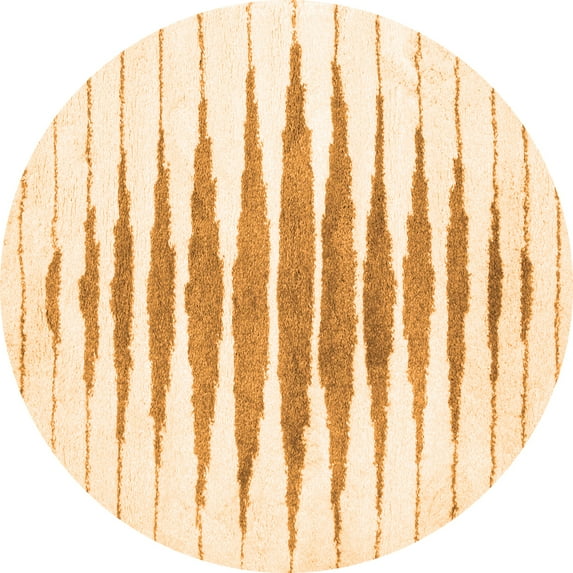 Ahgly Company Indoor Round Solid Orange Modern Area Rugs, 8' Round