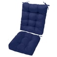thumbnail image 2 of Rocking Chair Cushion Set TeqHome 1Pc Comfortable Back Cushion and 1Pc Soft Seat Cushion with Non-Slip Ties for Indoor Living Room Office Navy Blue, 2 of 12