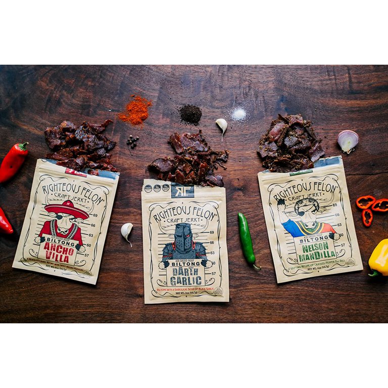 Chomps Variety Pack Righteous Felon Biltong Beef Jerky Variety Pack - 6
