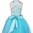 thumbnail image 5 of iEFiEL Little Big Girls Cross Back Flower Girl Dress Wedding Tulle Birthday Party Dress, 5 of 6