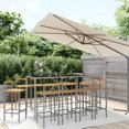 thumbnail image 1 of vidaXL 11 Piece Garden Bar Set Grey Poly Rattan& Solid Wood Acacia, 1 of 4