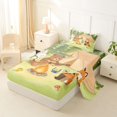 thumbnail image 2 of Manfei Cute Bear Twin Sheets,Camping Animal Print Bedding,Green,3pcs,1 Fitted Sheet and 1 Pillowcase, 2 of 6