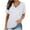 White, variant on Posijego Women's Short Sleeve Tops Casual V Neck Summer T-Shirts Ruched Side Loose Basic Tees