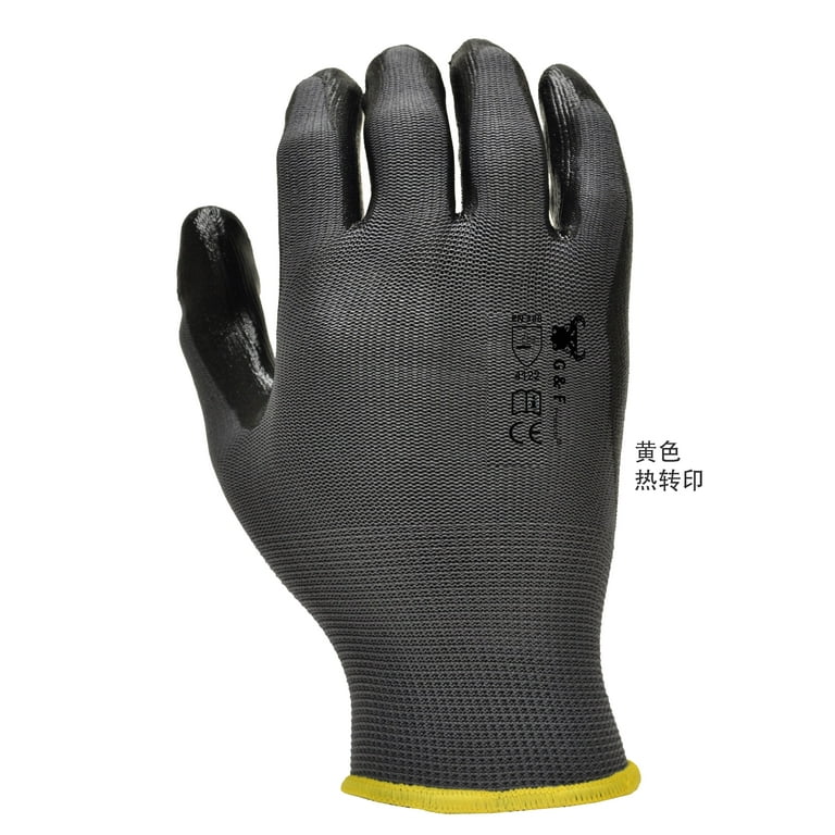 Work Gloves - Nitrile Coated Gloves-Men's Size Lg/XL