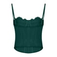 thumbnail image 4 of Royisotas Green Women Tank Tops Casual Sleeveless Summer Camisoles for Women Plus Thin Strap Tight Fitting Crew Neck Lace Womens Cami Tops Plus Size, 4 of 6