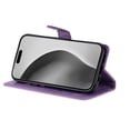 thumbnail image 3 of Allytechgroup for iPhone 16e Case with Credit Card Slot, PU Leather RFID Blocking Wallet Flip Case with Stand Wrist Strap Shockproof Protective Back Cover for iPhone 16e, Purple, 3 of 6
