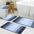 thumbnail image 6 of Ileading Traditional 4 Piece Microfiber Washable Bathroom Rug Set, Navy Blue, 6 of 12
