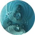 thumbnail image 1 of Ahgly Company Machine Washable Indoor Round Transitional Teal Green Area Rugs, 4' Round, 1 of 7