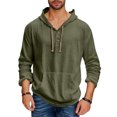 thumbnail image 2 of Men's Casual Loose Fit Long Sleeve Hooded Sweatshirt with Pocket, Spring Fall Everyday Comfort Top,Army Green,L, 2 of 4