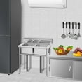 thumbnail image 6 of Utility Stainless Steel Sink, Commercial Kitchen Prep Sink Free Standing Single Bowl with Cold and Hot Water Pipe Undershelf Faucet for Restaurant Laundry Garage Bar Workshop 19.7" x 21.7" x 33.5", 6 of 9