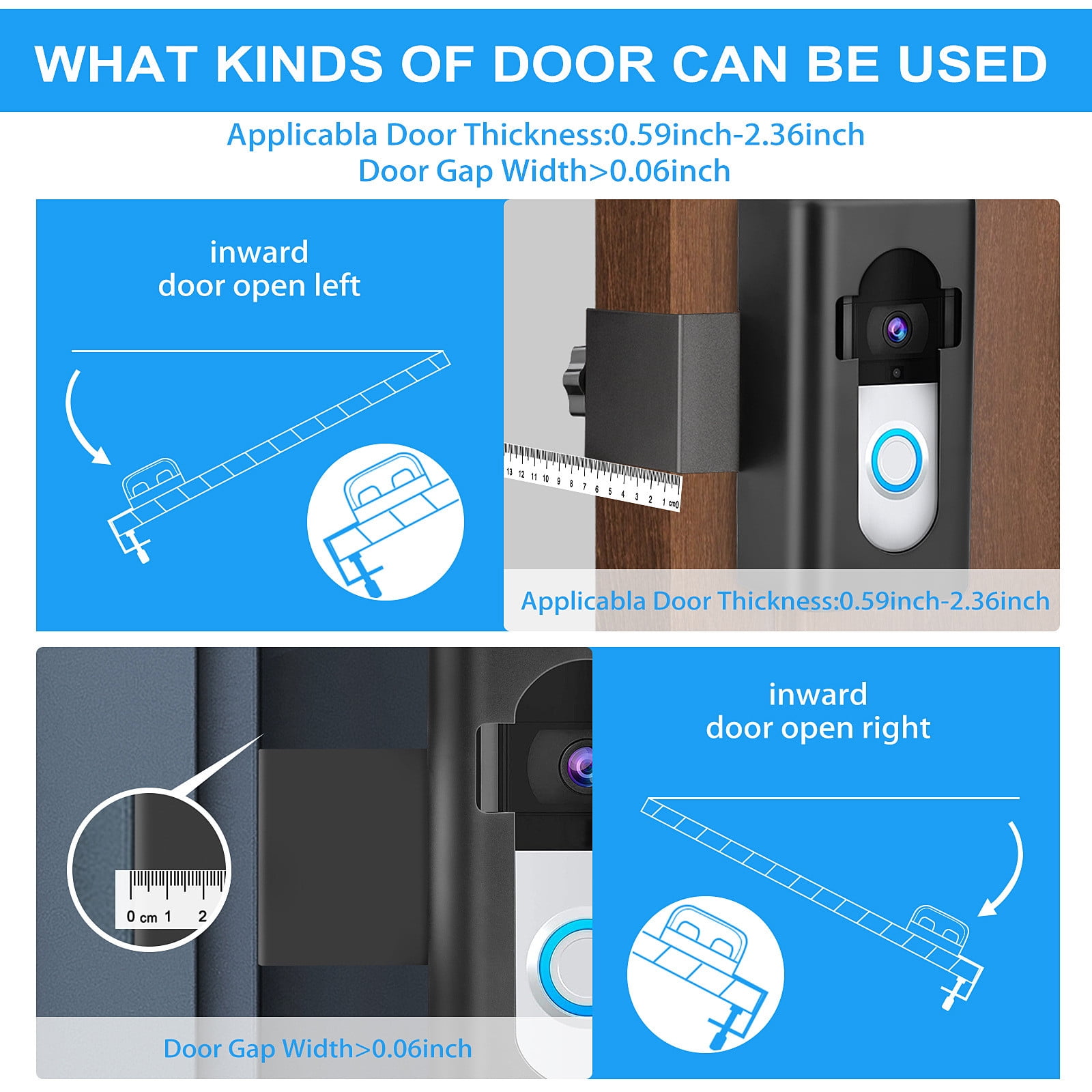 Musatteng Ring Video Doorbell Bracket Perforationfree Antitheft Fixed ...