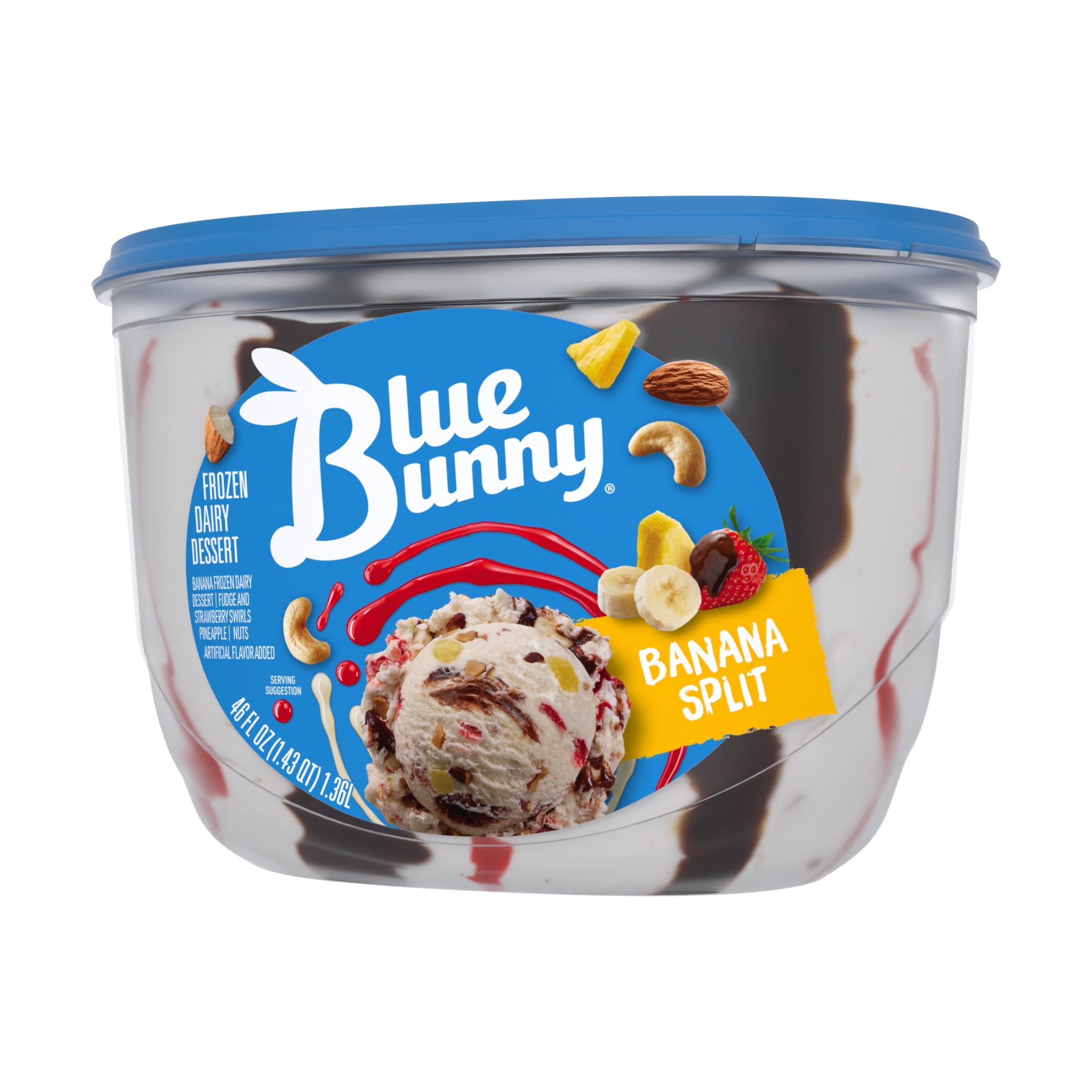 Blue Bunny Banana Split Premium Frozen Dessert, 46 fl oz