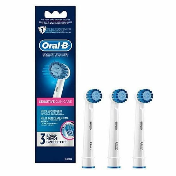 hurken Polijsten Aan het leren Oral-B Sensitive Gum Care Replacement Brush Heads - 3 Count - Walmart.com