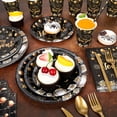 thumbnail image 4 of 162PCS New Years Eve Party Supplies Tableware Set for 20 Guests, Black Gold Happy New Years Banner Tablecloth Plates Cups Napkins for 2026 NYE Eve Party Decorations, 4 of 7