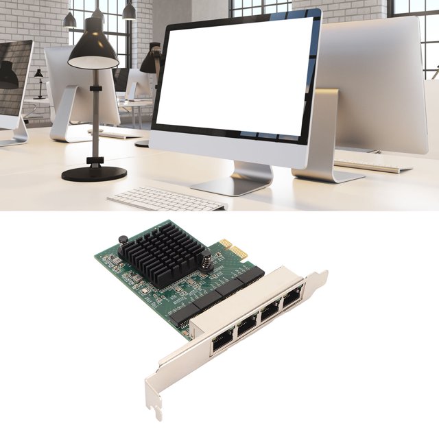 Adaptador De Servidor PCIe Gigabit Ethernet, Tarjeta De Red PCIe X1 Instalación Fácil Profesional De 4 Puertos Para Computadora Portátil Para PC