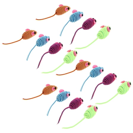 BESTONZON 12pcs Funny Rope Mice Cat Toy Elastic Rope Indoor Play