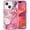Hot Pink, variant on Marble Pattern Case for iPhone 15, Cute Heavy Duty 3 in 1 Full Body Shockproof Hard PC+Soft Silicone Bumper Drop Protective Stylish Women Girls Phone Case Cover for iPhone 15 6.1" (Hot Pink)