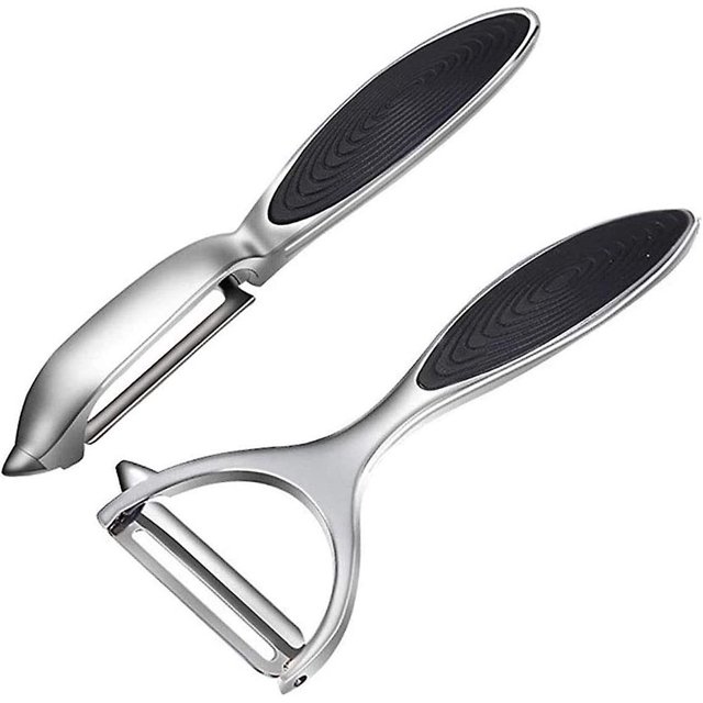Pelador de verduras compatible con cocina, pelador en forma de Y y en forma de I compatible con patata, manzana, zanahoria, verduras, fruta, ergonómico antideslizante Afortunado Sencillez