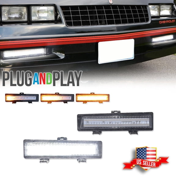 GTINTHEBOX Sequential Switchback LED Front DRL Corner Signal Light For 1981-1988 Monte Carlo SS
