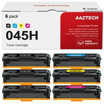 6-Pack Compatible 045H Toner Cartridge with Chip for Canon 045H Color imageCLASS MF634Cdw MF632Cdw imageCLASS LBP612Cd Printer (3*Black,Cyan,Magenta,Yellow)