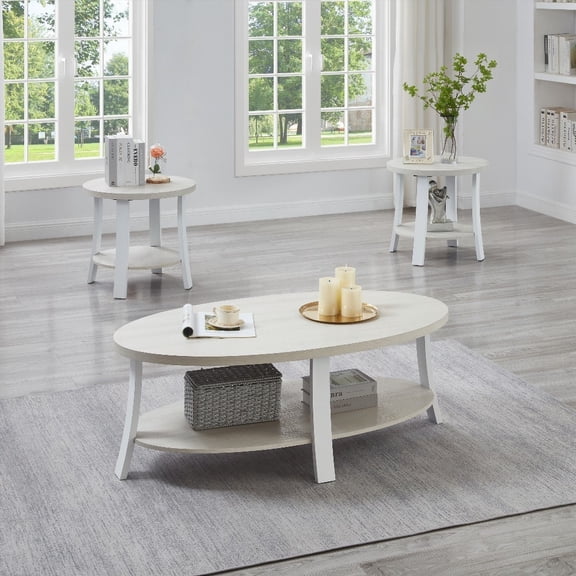 Padena 3-Piece Set | Metal Frame & Wood | Storage Shelves