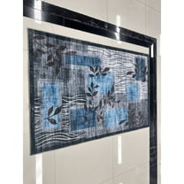 RONSHIN Area Rugs Washable Carpets 350Gsm Velvet (Total 1150Gsm) Pearl Velvet Cotton Tpr Washed Folding Backing Carpet-Modern-Willow Shadow Blue/Gray 8*10ft