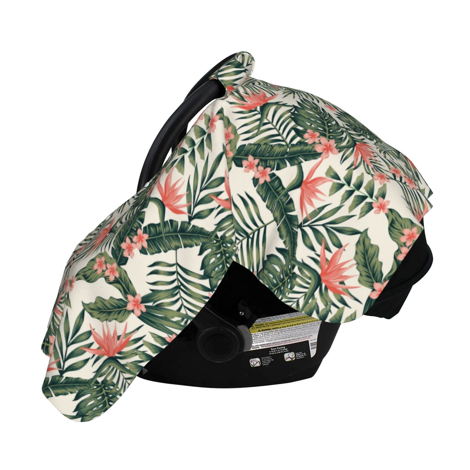 Naloa Palm Trees and Tropical Baby Car Seat Cover, Breathable Baby Carrier Cover, Multiuse Baby Carrier Cover & Nursing Breastfeeding Cover
