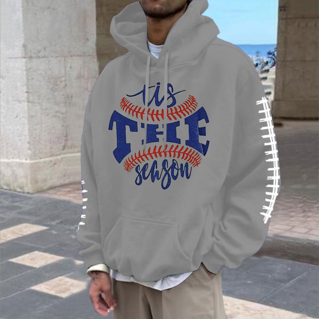 MHFRRA Sudadera con Capucha para Hombre con Estampado de Fútbol, Informal, Holgada, para Uso Diario, Cómoda y Cálida Gris claro
